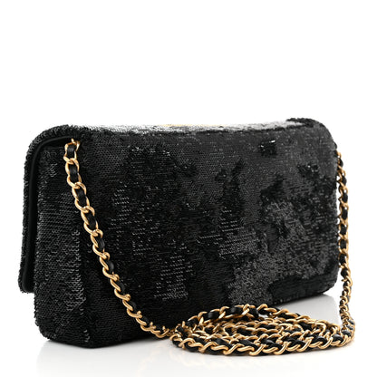 Chanel Sequin Paris Cosmopolite Dare To Disturb Flap Black Gold 2 of 9
