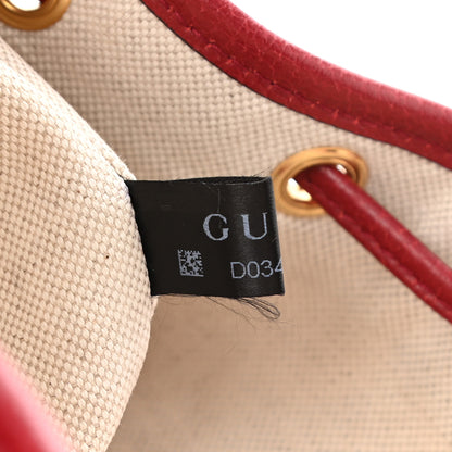 Gucci X DORAEMON Vintage GG Supreme Monogram Small Bucket Bag Beige Cherry Red 8 of 11