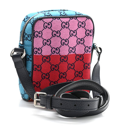 Gucci Monogram Multicolor Mini Retro Interlocking G Messenger Blue Rainbow Light Blue 5 of 19
