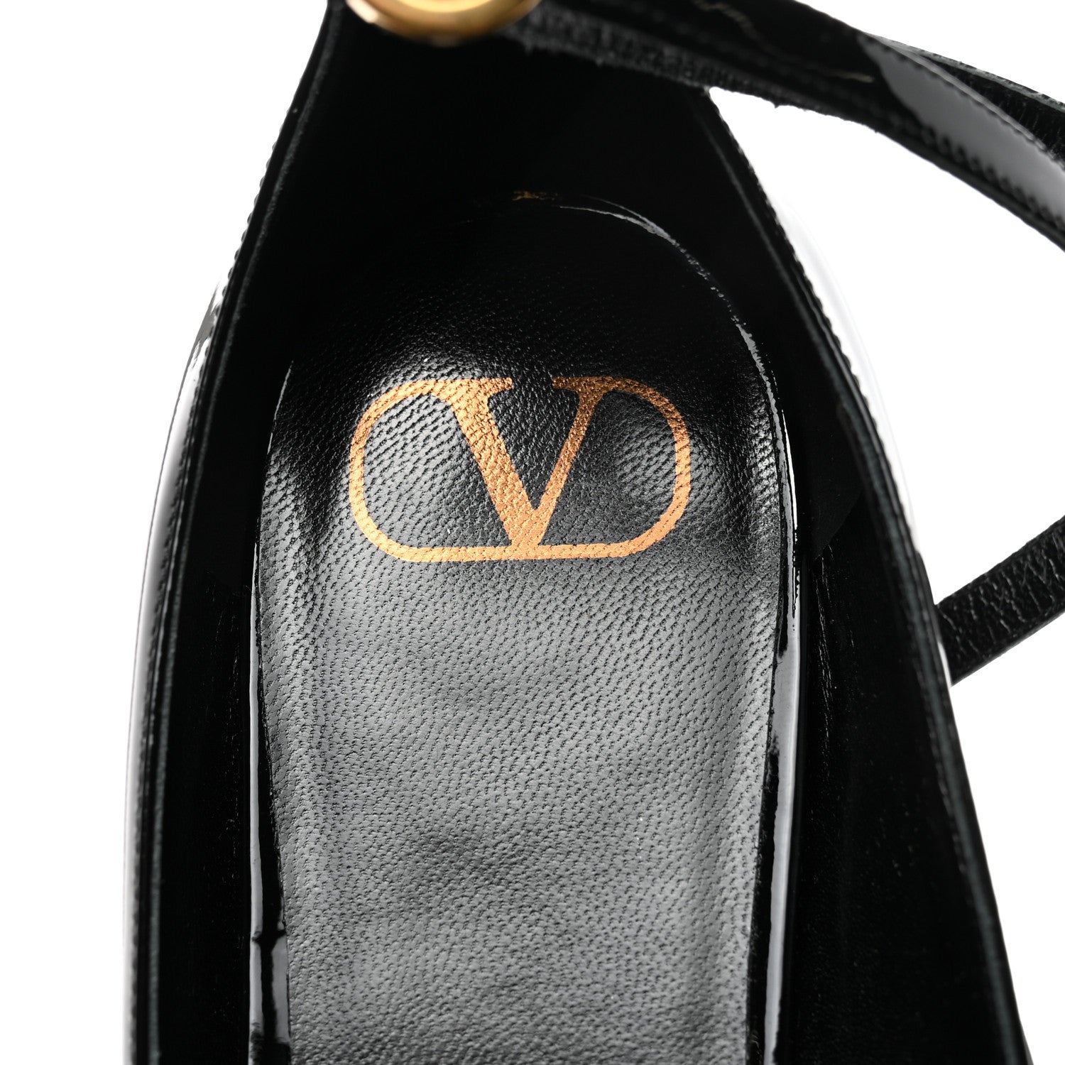 Valentino Garavani Patent Ballerina Ankle Strap Flats 41 Black 7 of 9