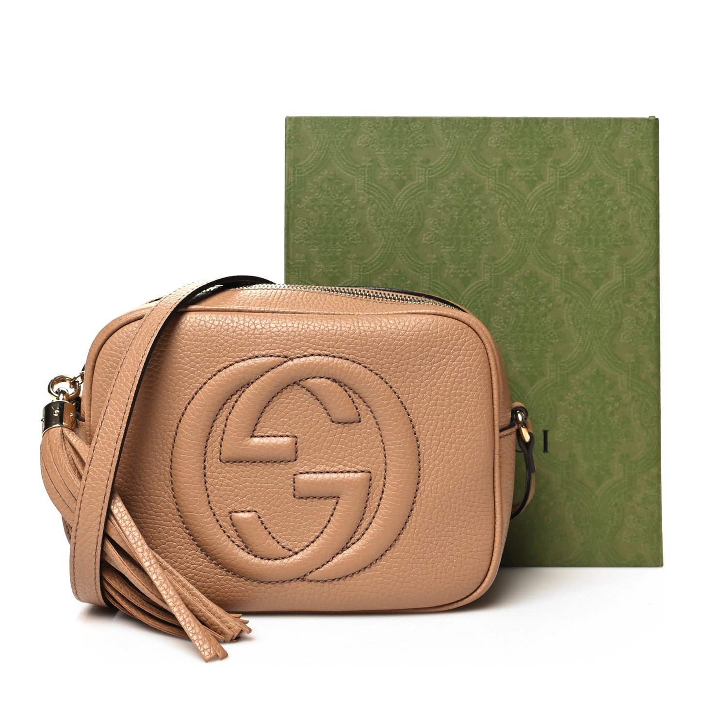 Pebbled Calfskin Small Soho Disco Bag Camelia