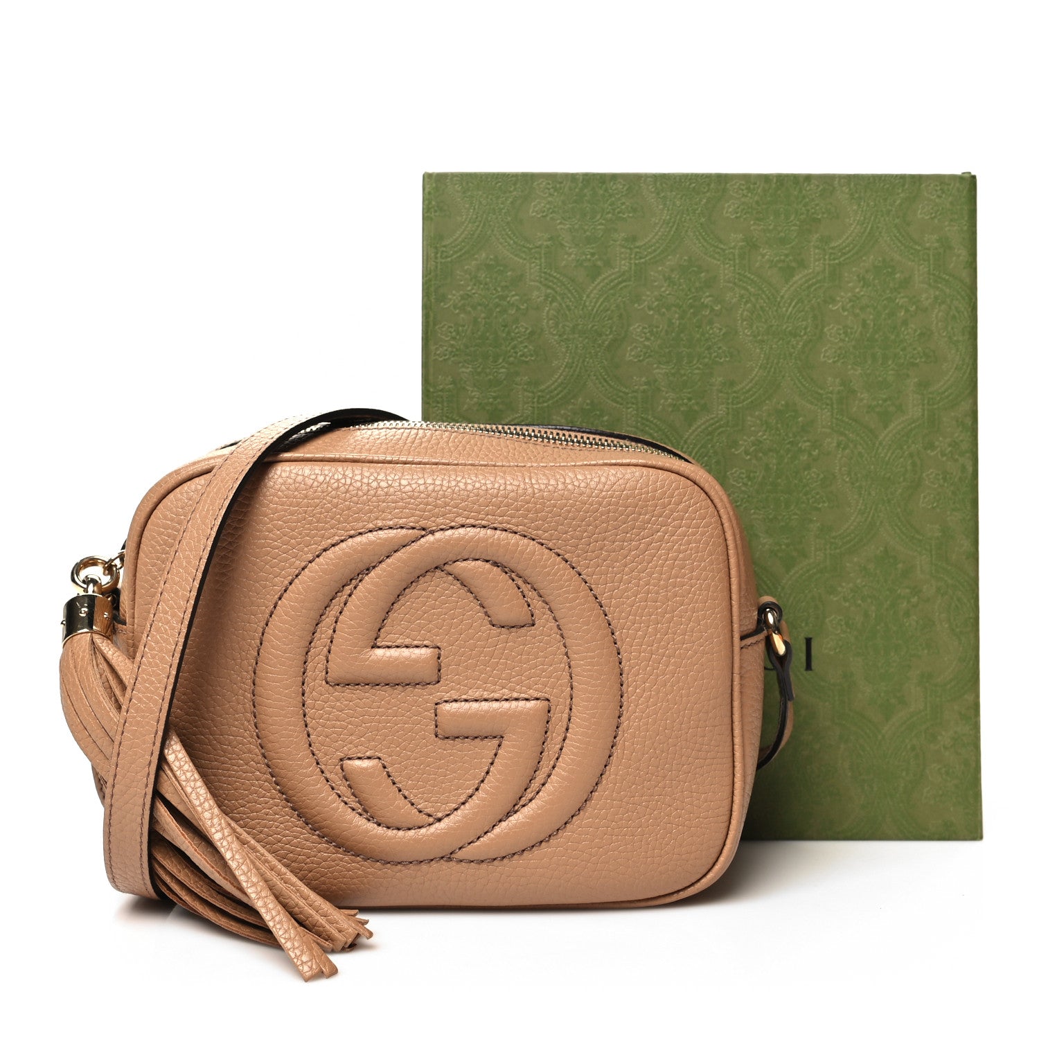 Gucci Pebbled Calfskin Small Soho Disco Bag Camelia 11 of 11