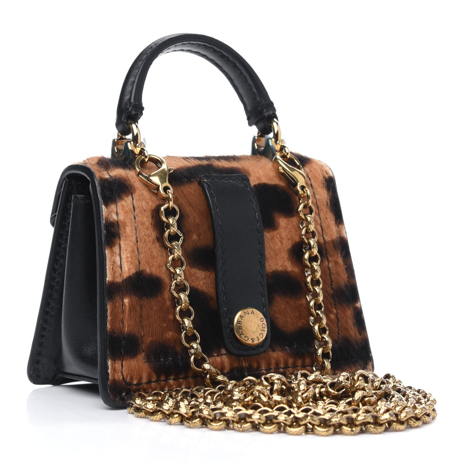 Dolce & Gabbana Pony Hair Leopard Micro Devotion Satchel 3 of 4