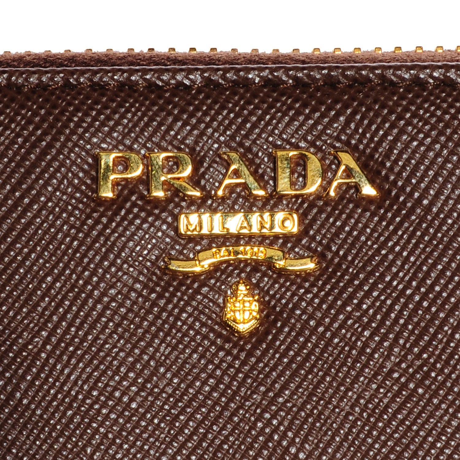 Prada Saffiano Metal Zip Around Wallet Cacao 7 of 10