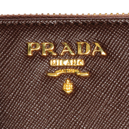 Prada Saffiano Metal Zip Around Wallet Cacao 7 of 10