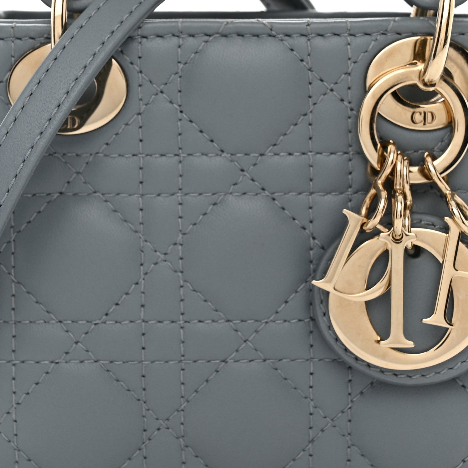 Christian Dior Lambskin Cannage Micro Lady Dior Cloud Gray 8 of 10
