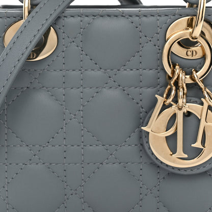 Christian Dior Lambskin Cannage Micro Lady Dior Cloud Gray 8 of 10