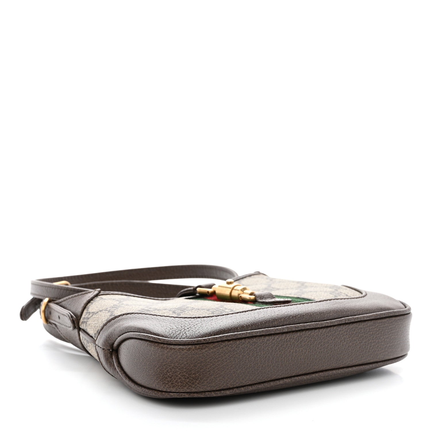Gucci X BALENCIAGA BB Supreme Monogram Calfskin Web Mini Jackie 1961 Hobo Beige Ebony 4 of 11