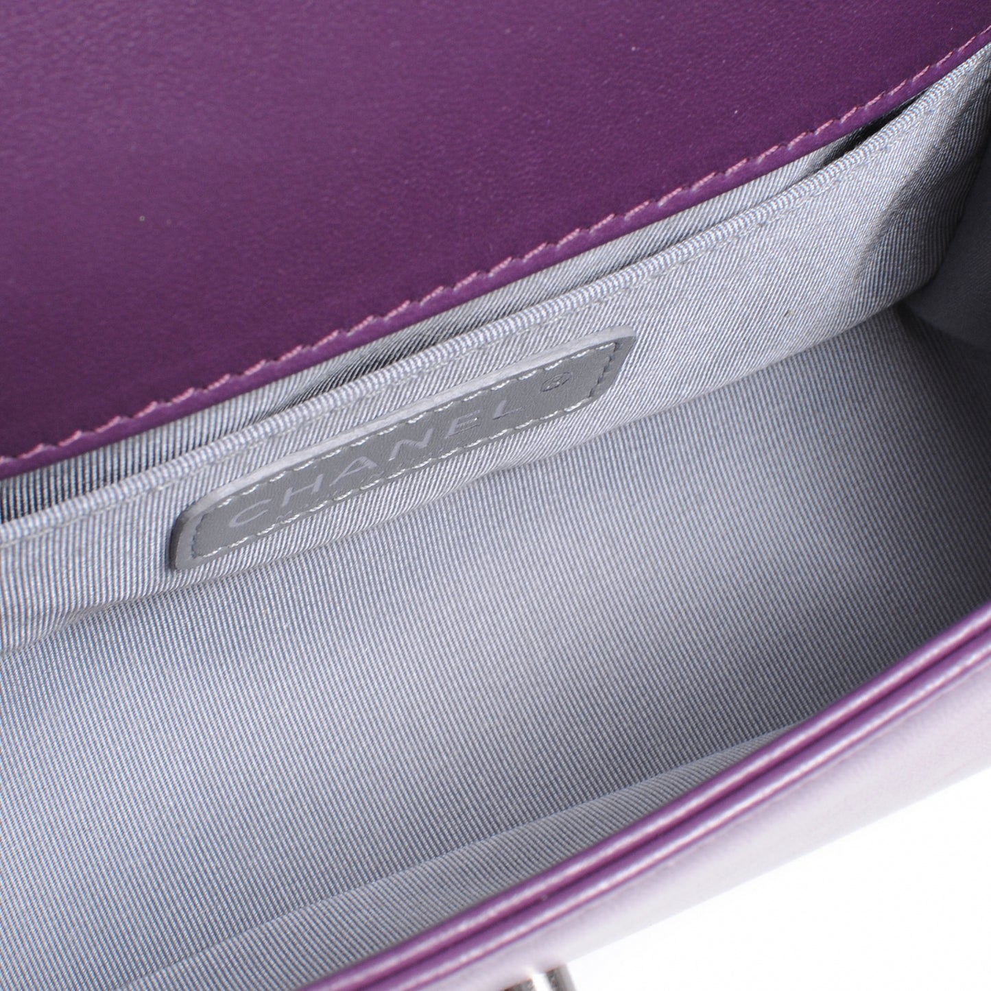 Velvet Quilted Small Boy Flap Purple