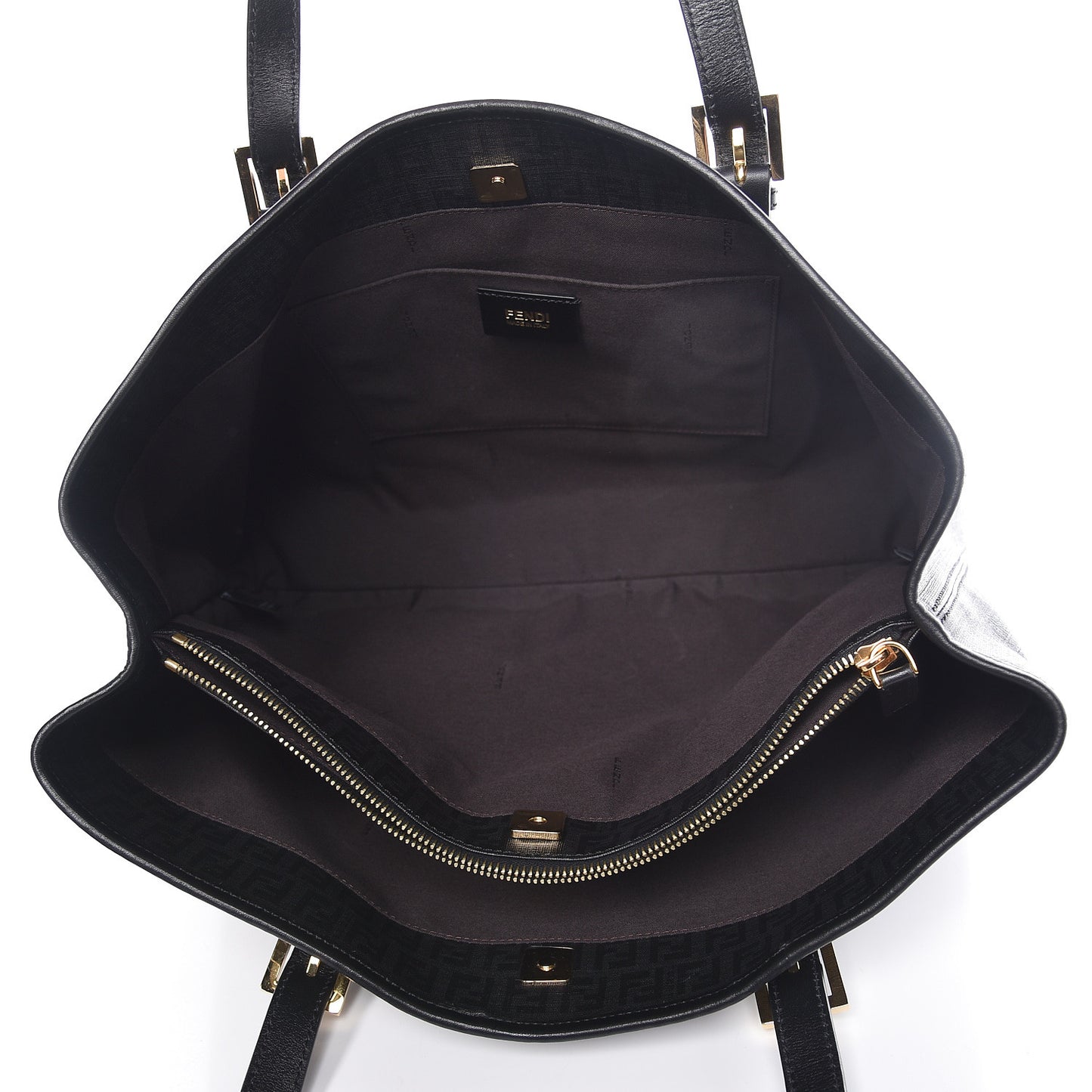 Zucchino Spalmati Vitello Tote Tobacco Black