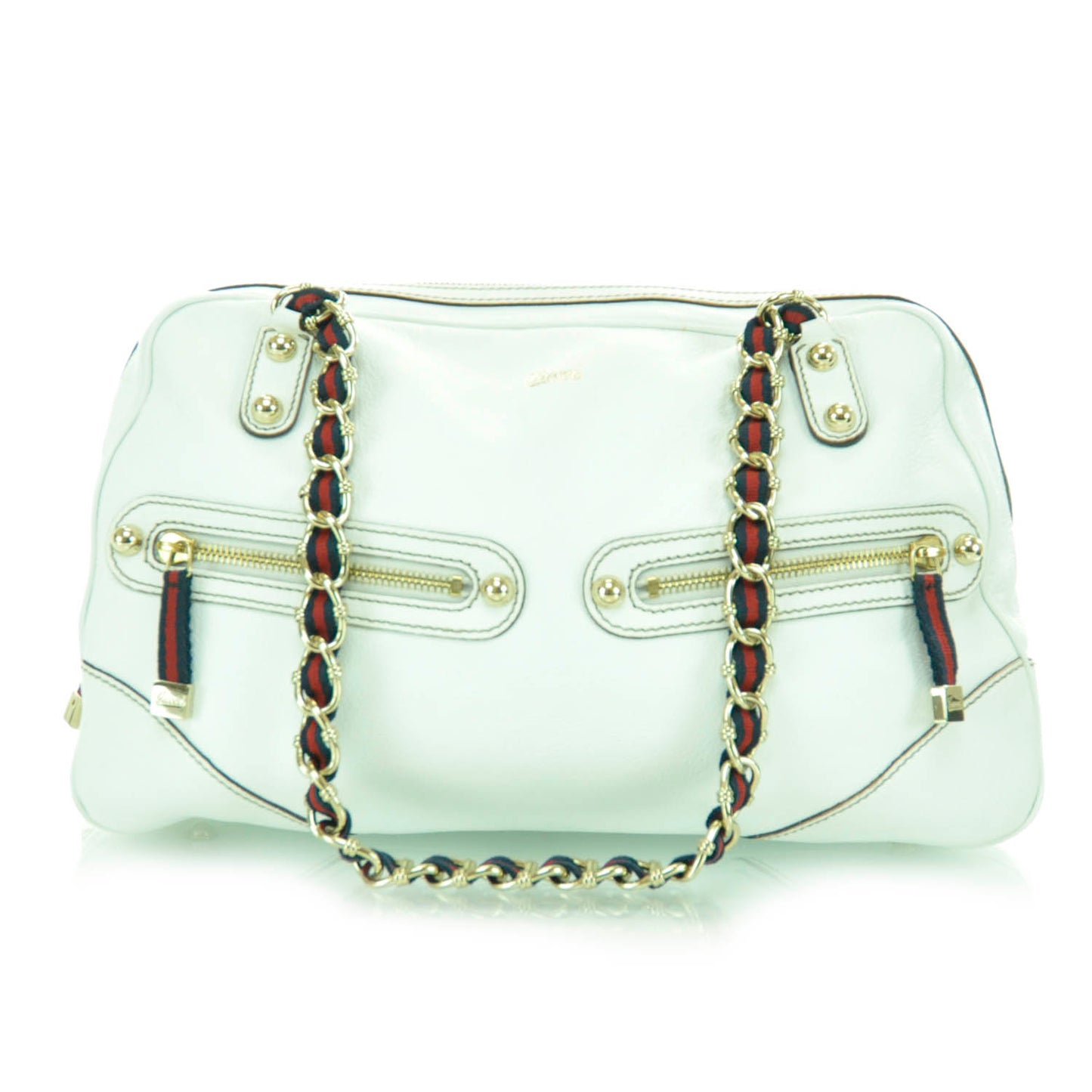 Leather Capri Large Bowler White