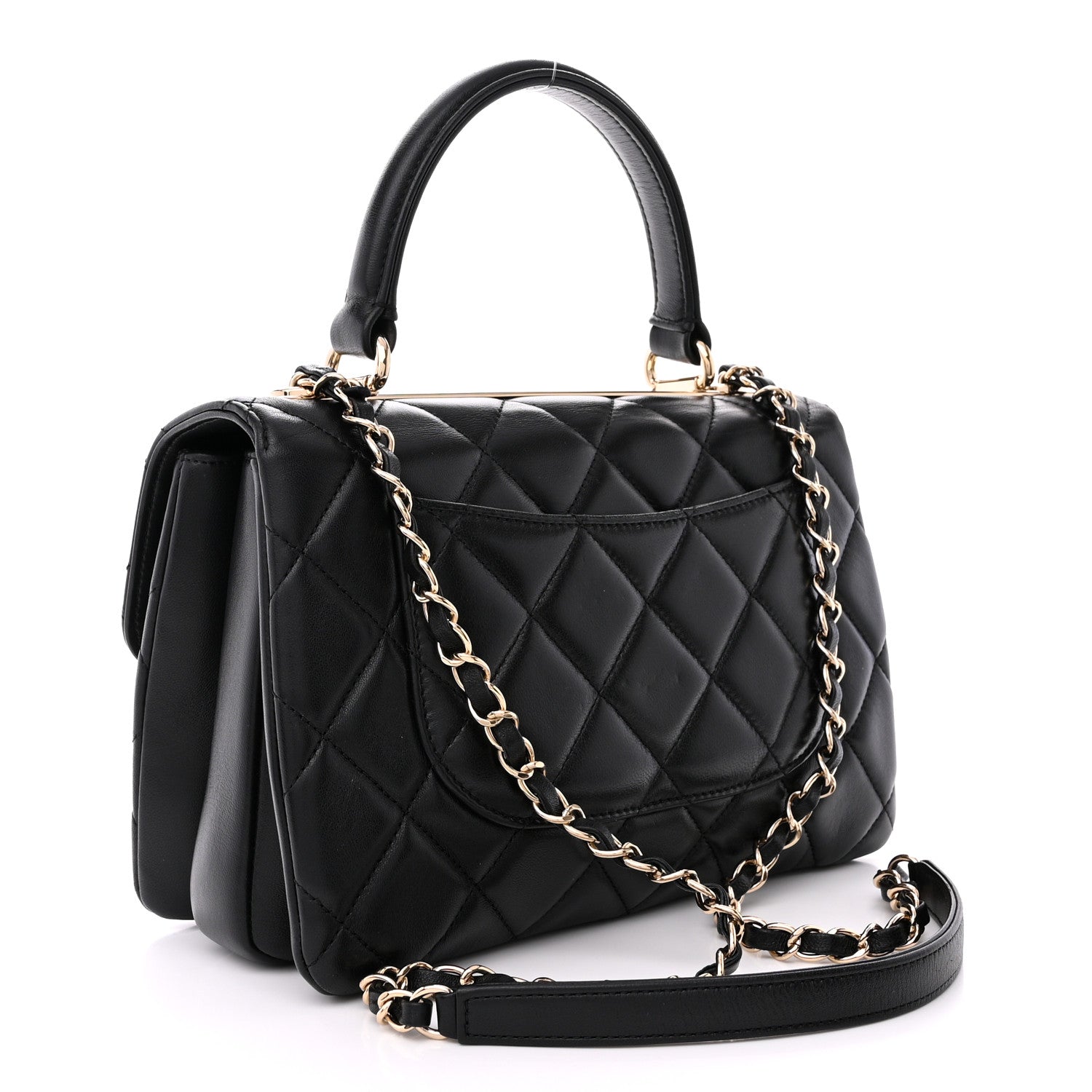 Chanel Lambskin Quilted Small Trendy CC Dual Handle Flap Bag Black 3 of 12