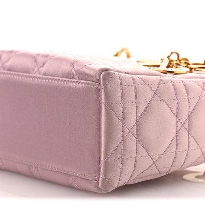 Christian Dior Satin Swarovski Crystal Acrylic PVC Cannage Mini Lady Dior Pink 10 of 15