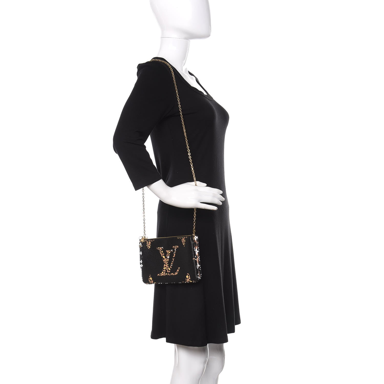 Louis Vuitton Monogram Giant Jungle Pochette Double Zip Black 2 of 10