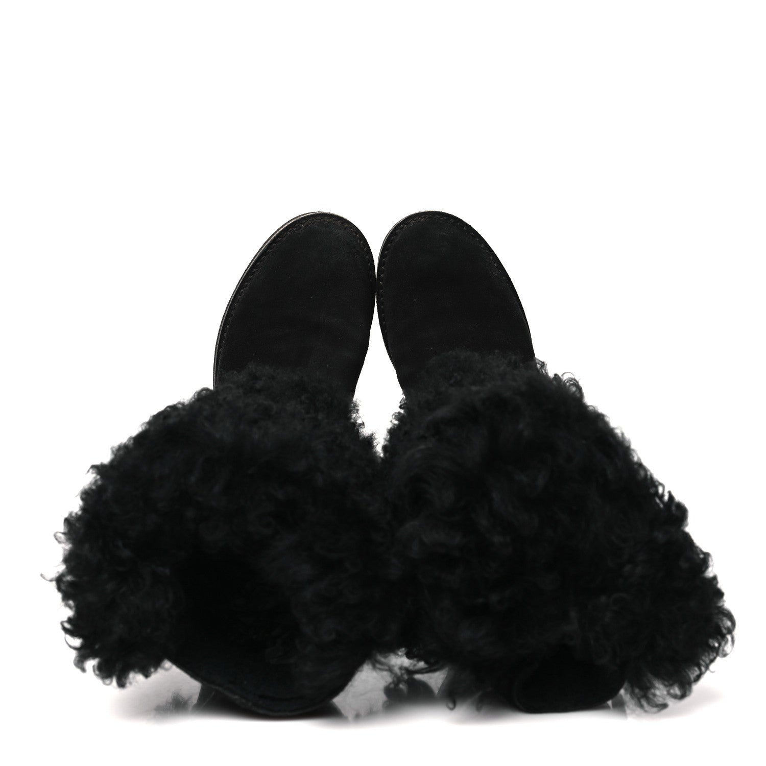 Louis Vuitton Suede Calfskin Fur Strap Boot 36 Black 2 of 7