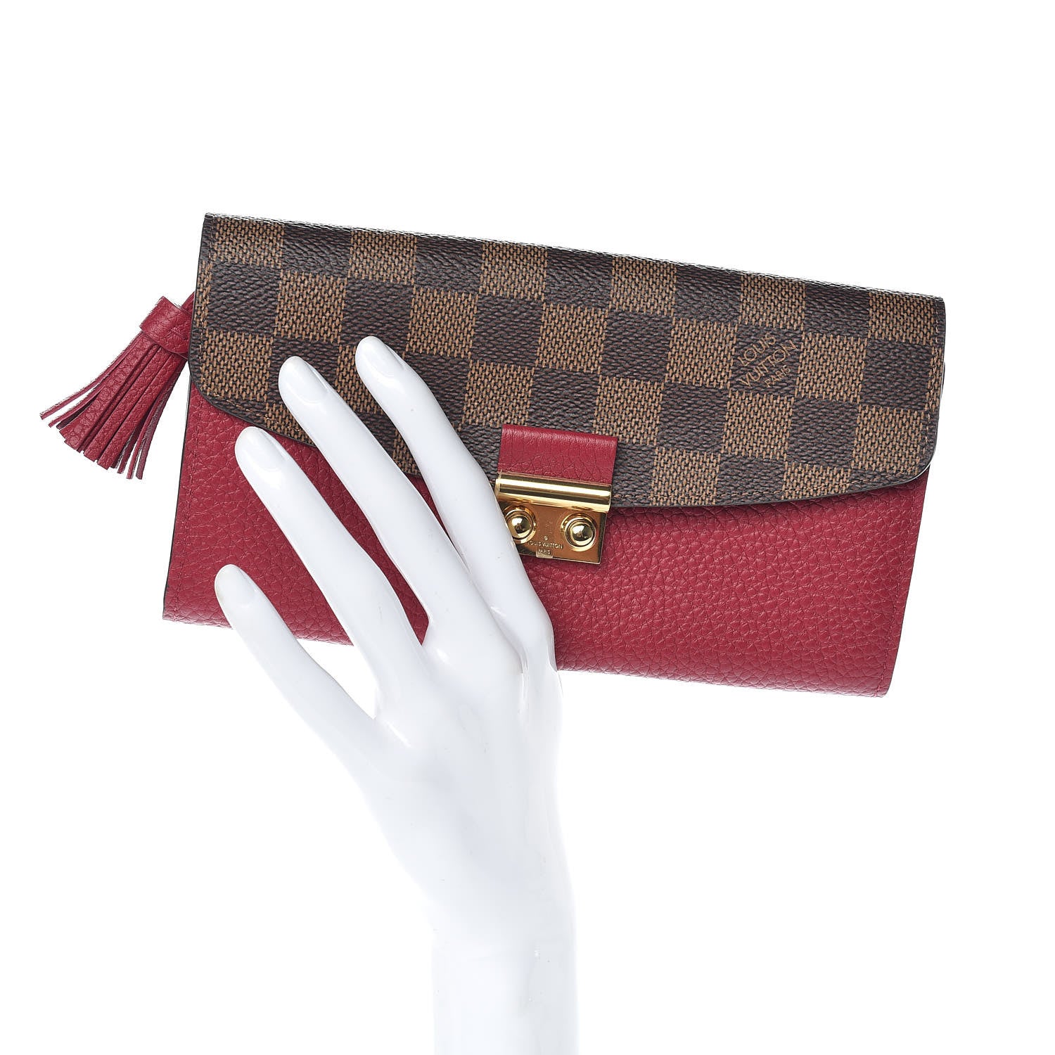 Louis Vuitton Damier Ebene Croisette Wallet Lie De Vin 2 of 6