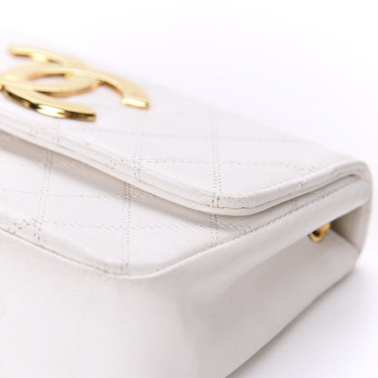 Chanel Calfskin Diamond Double Stitch Flap White 19 of 22