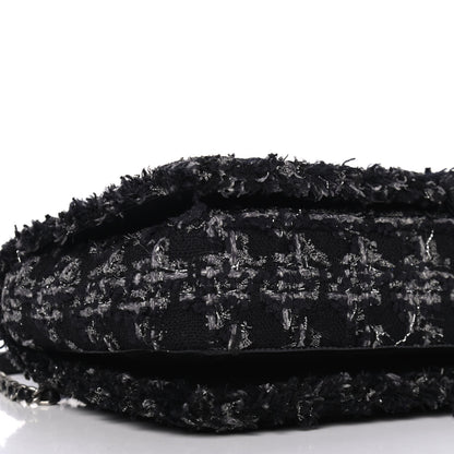 Chanel Shearling Tweed Medium Boy Flap Black Grey 5 of 9