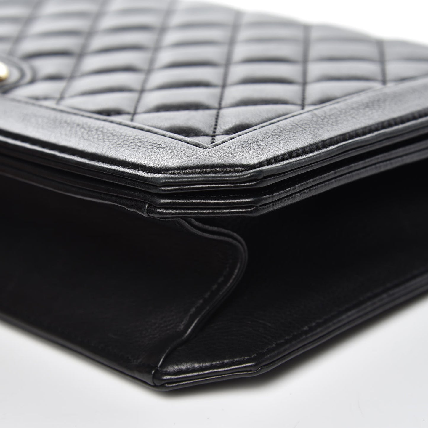 Lambskin Quilted Flap Bag Black