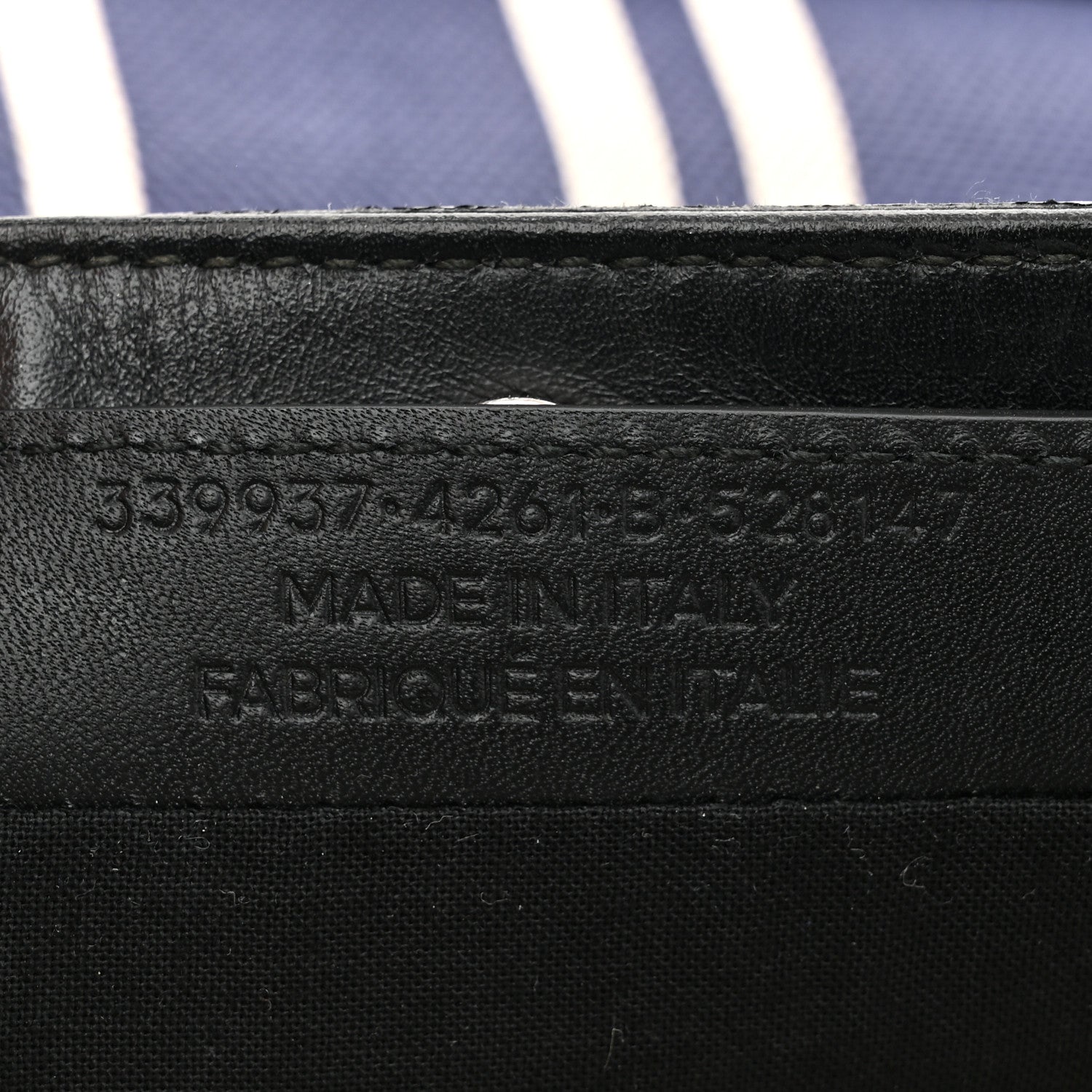 Balenciaga Cotton Canvas Striped Pochette Crossbody Bag Navy 8 of 11