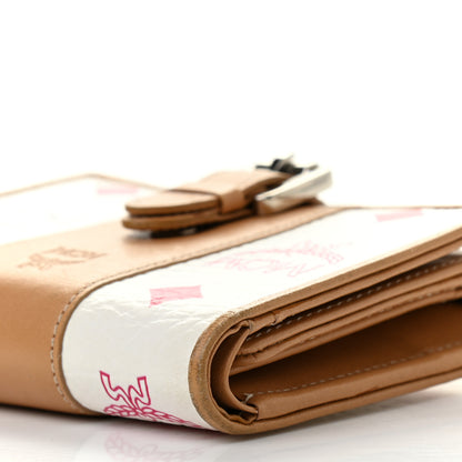 MCM Visetos Trifold Wallet Pink White 8 of 9