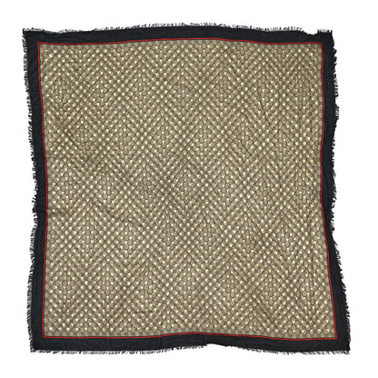 Gucci Modal Silk GG Monogram Big Bee GG Shawl Black Red 1 of 3