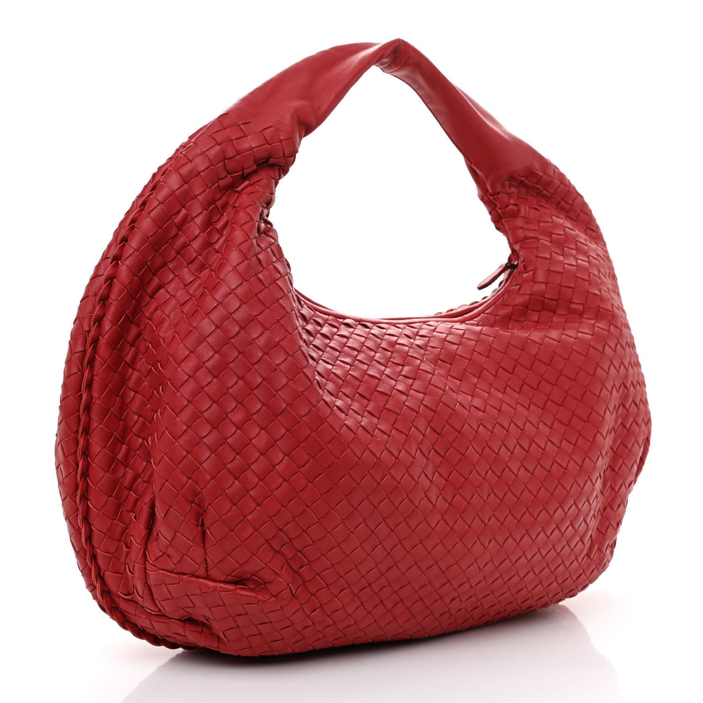 Nappa Intrecciato Large Belly Veneta Hobo Fraise