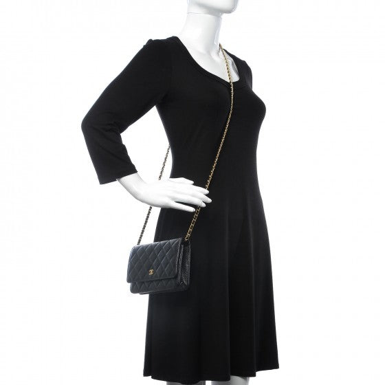 Chanel Caviar Quilted Wallet On Chain WOC Black 2 of 9