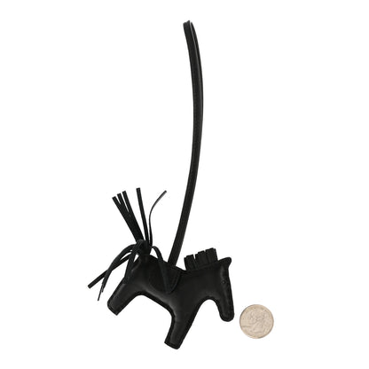 Hermes Milo Lambskin Grigri Rodeo Horse Bag Charm PM So Black 2 of 5