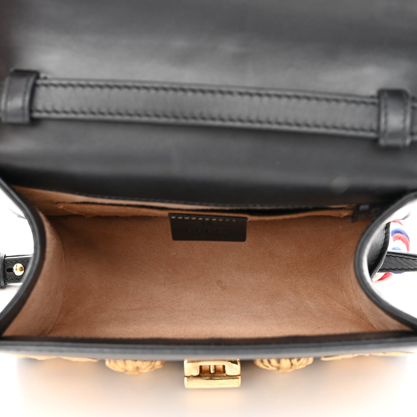 Calfskin Animal Studs Mini Sylvie Top Handle Bag Black