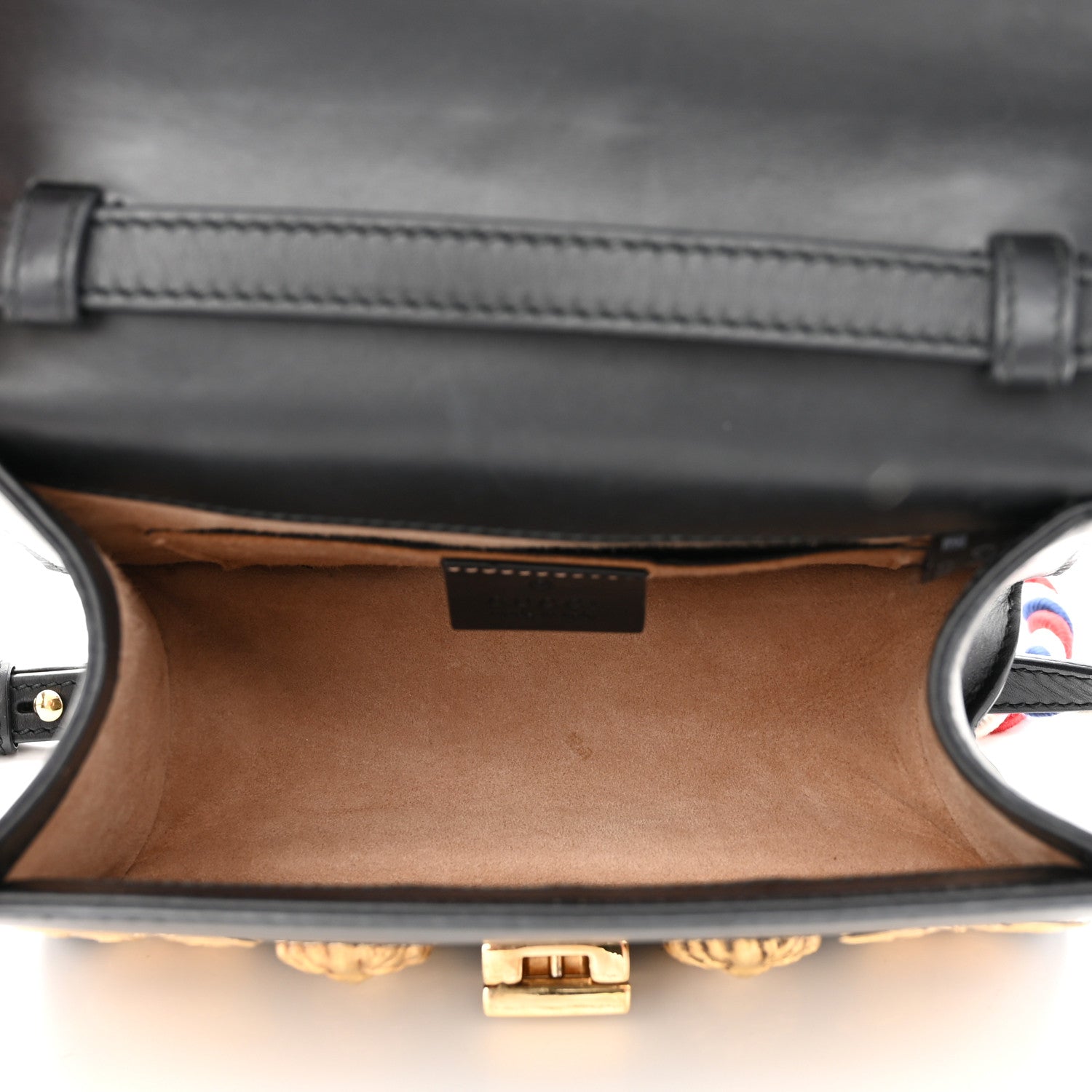 Gucci Calfskin Animal Studs Mini Sylvie Top Handle Bag Black 5 of 8