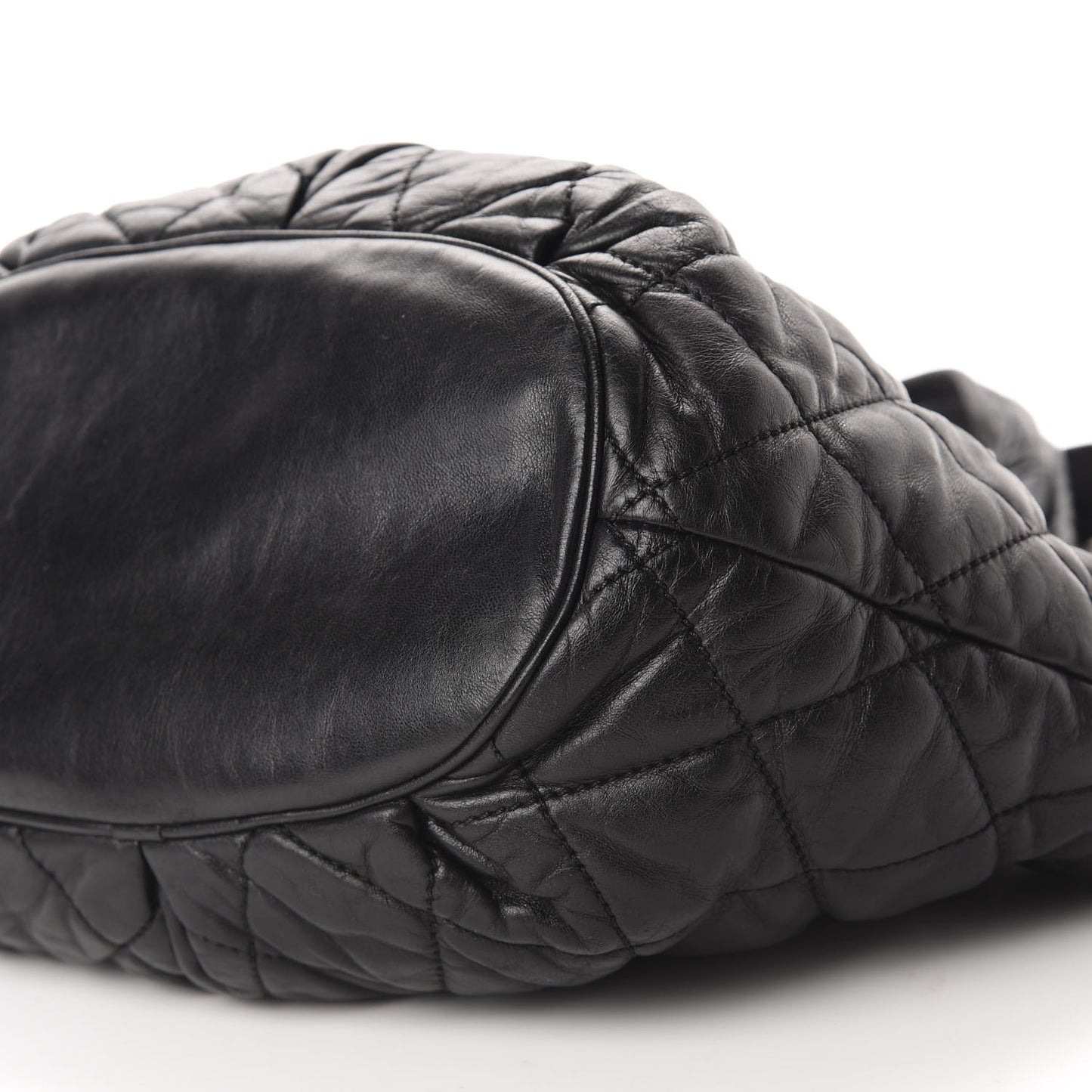 Lambskin Quilted Cloudy Bundle East West Tote Black