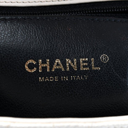 Chanel Caviar Quilted Small CC Filigree Flap White Black 5 of 10