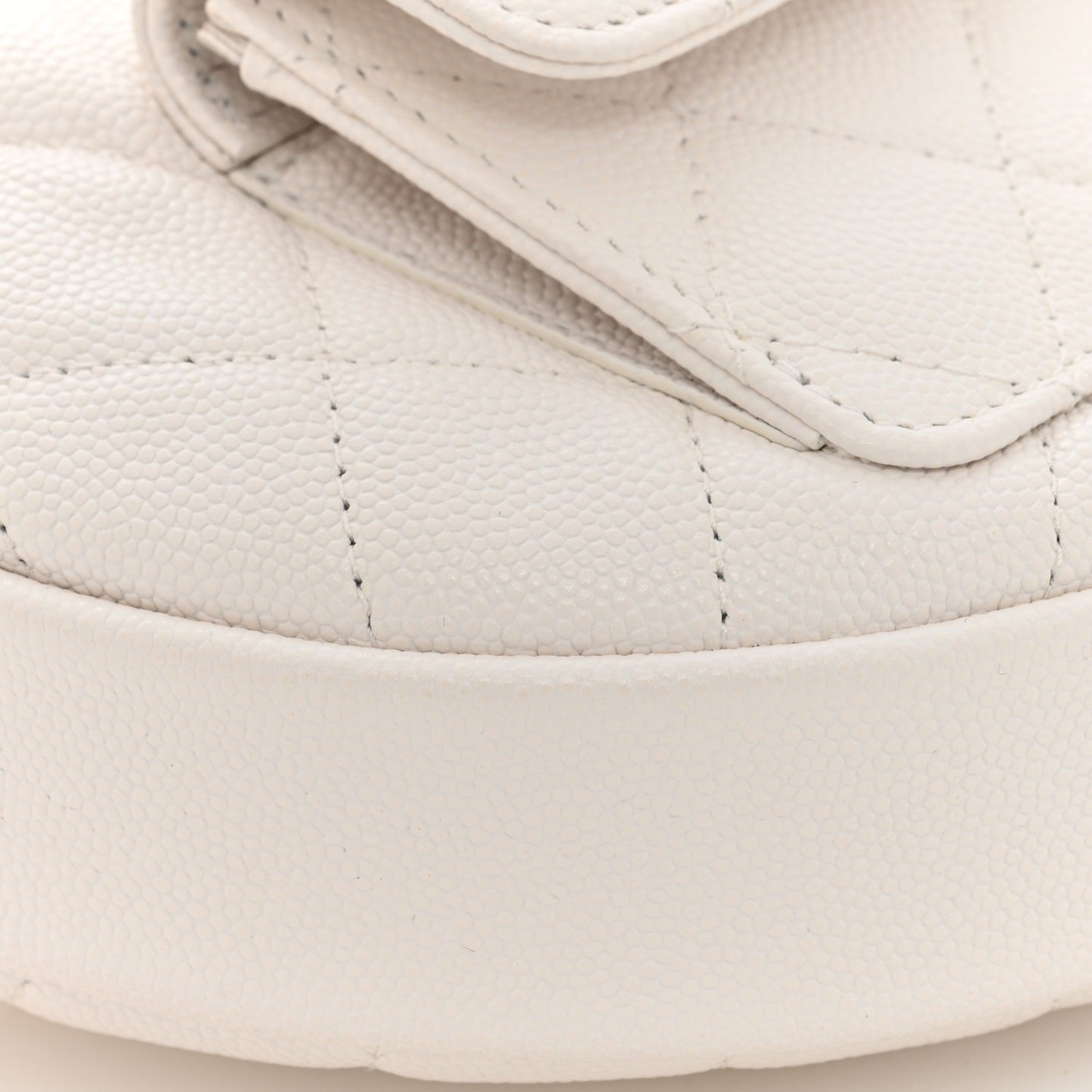 Caviar Quilted Polly Pocket Pouch Hobo White