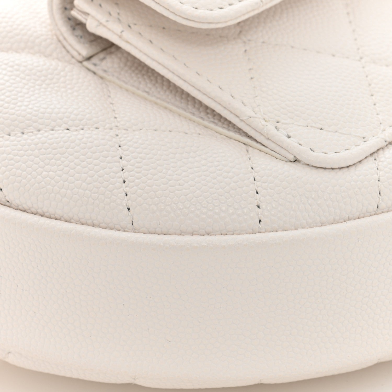Chanel Caviar Quilted Polly Pocket Pouch Hobo White 9 of 10