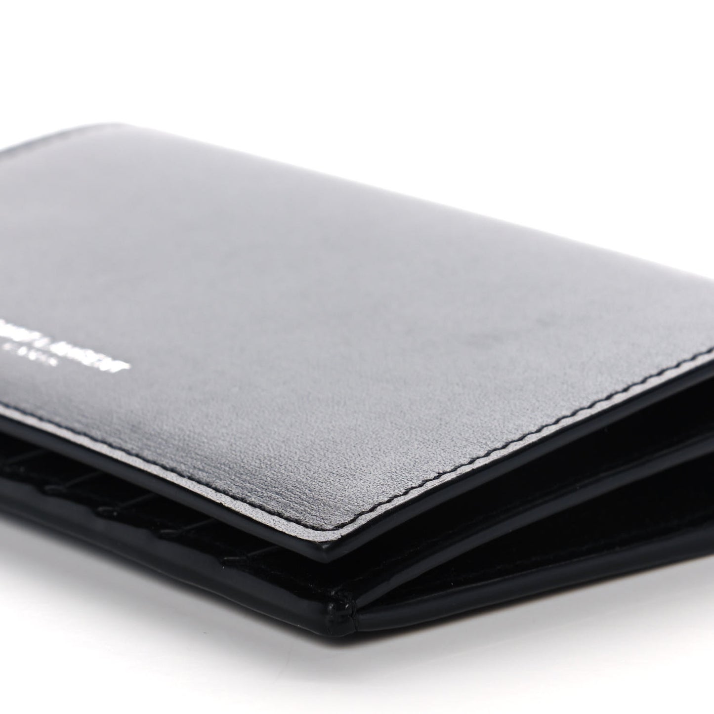 Calfskin Fragments Flap Wallet Black