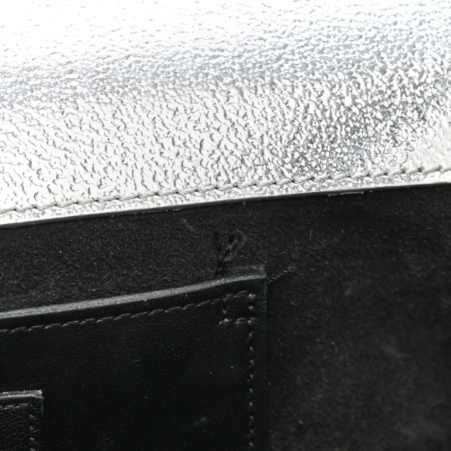 Metallic Calfskin Medium Classic Monogram Kate Satchel Platine