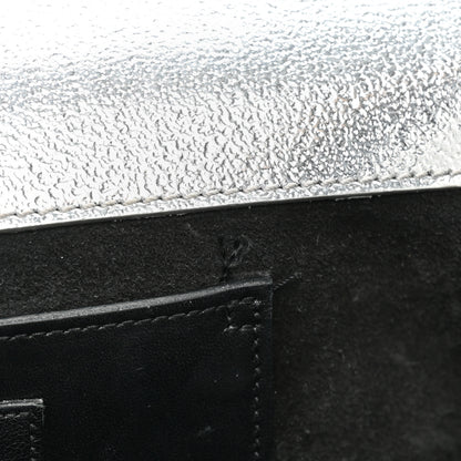 Saint Laurent Metallic Calfskin Medium Classic Monogram Kate Satchel Platine 10 of 18