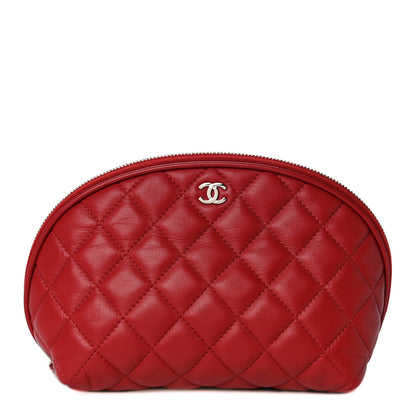 Chanel Lambskin Quilted Cosmetic Case Red 1 of 12