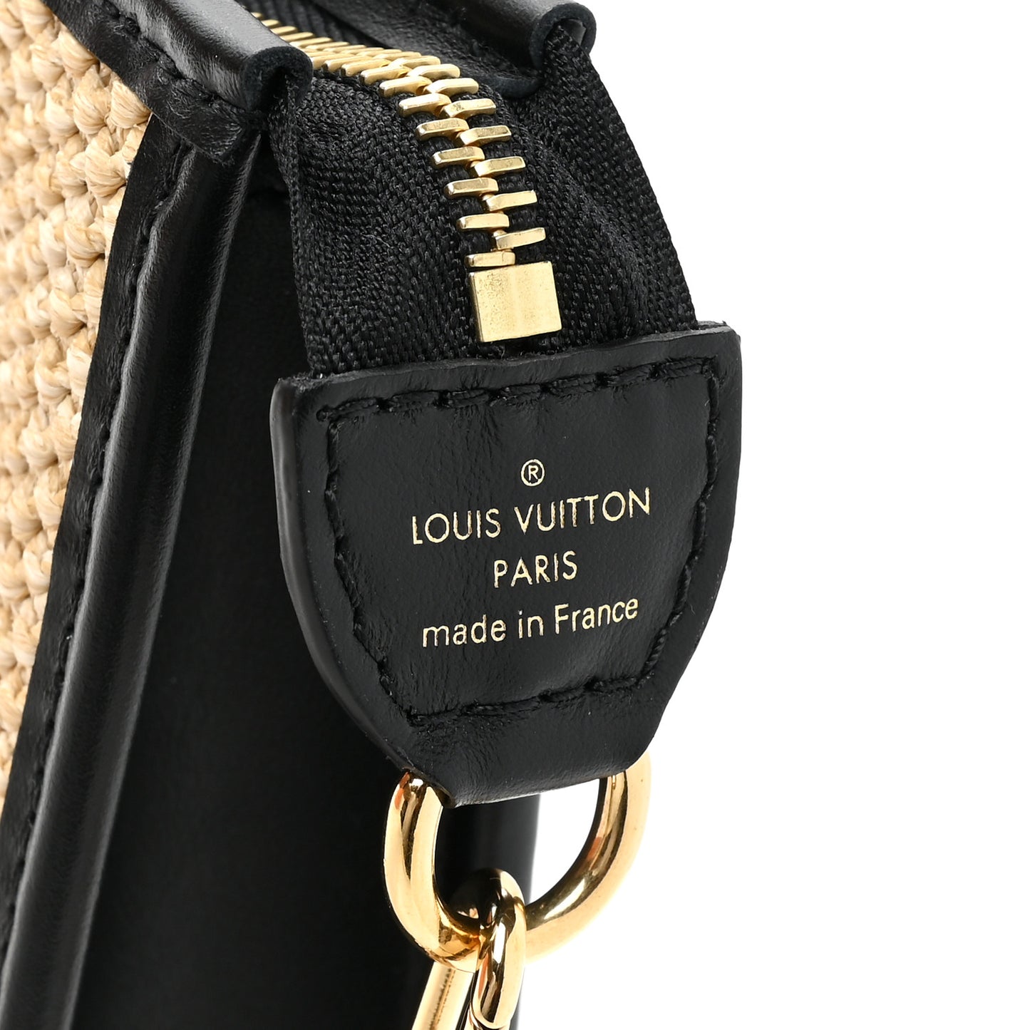 Raffia Calfskin Monogram Giant Pouch