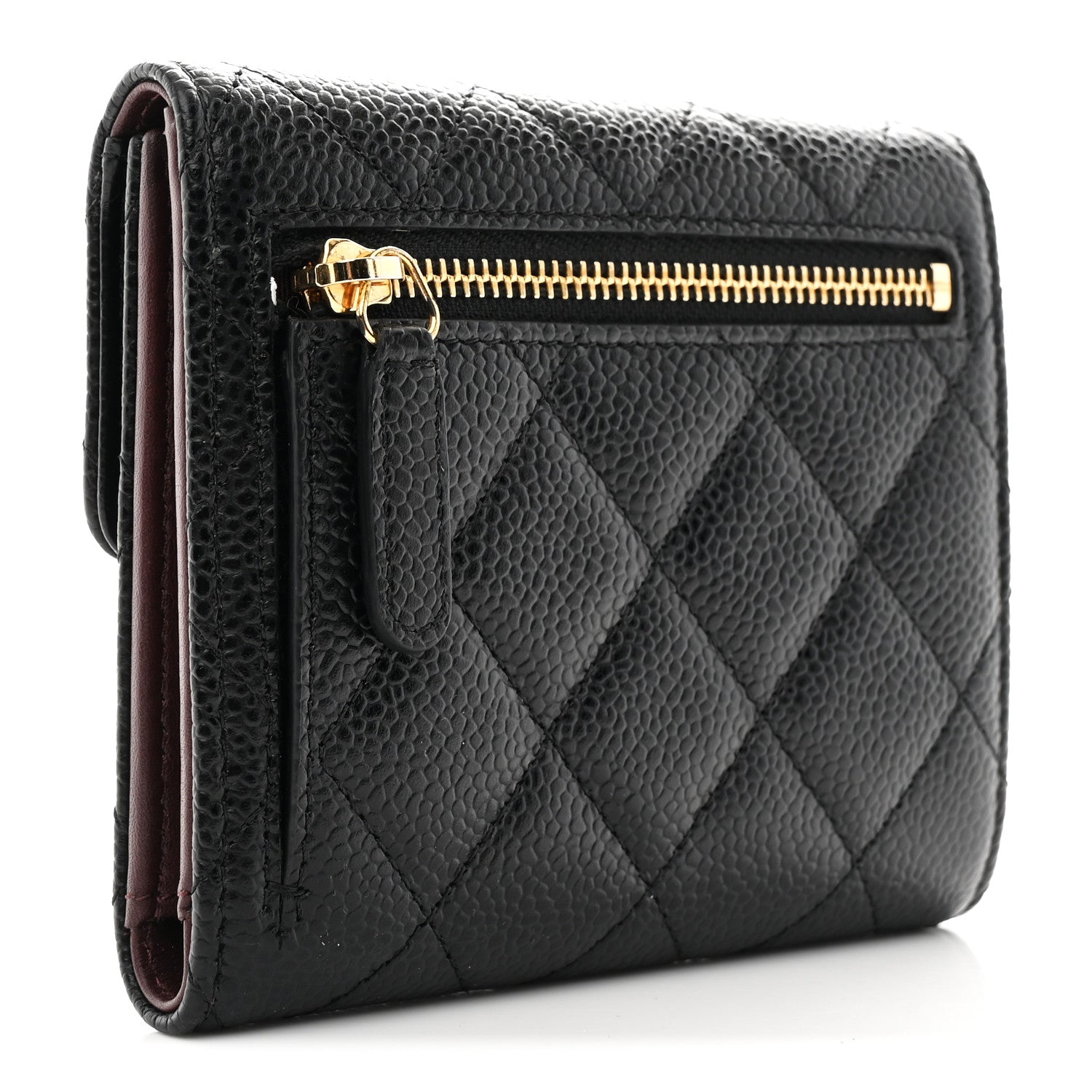Chanel Caviar Quilted Compact Flap Wallet Black 3 of 7