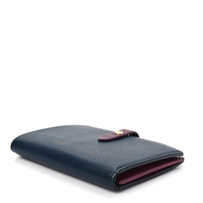 Celine Grained Calfskin Medium Multifunction Strap Wallet Steel Blue 7 of 10