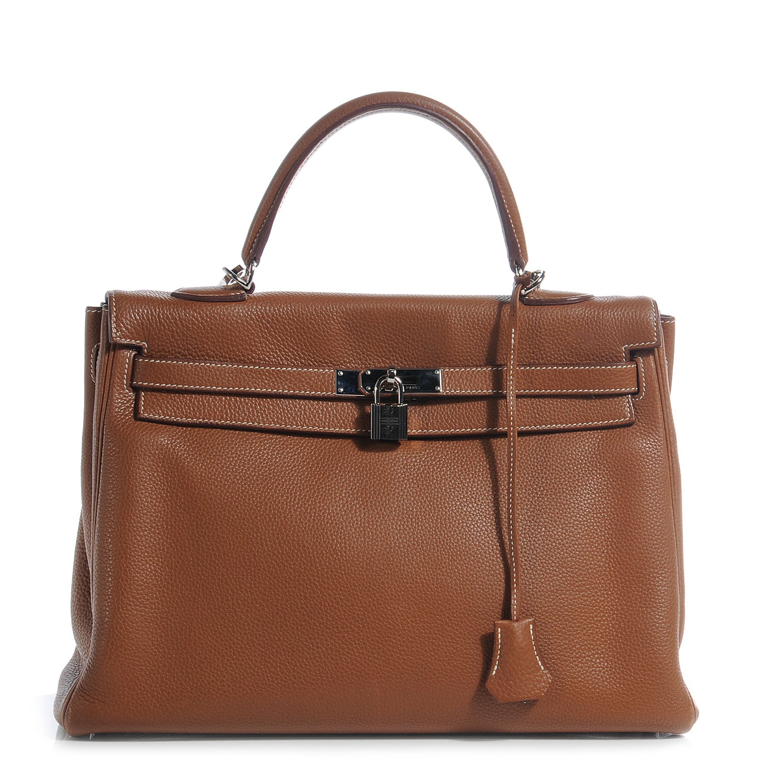 Hermes Taurillon Clemence Kelly Retourne 35 Gold 1 of 12