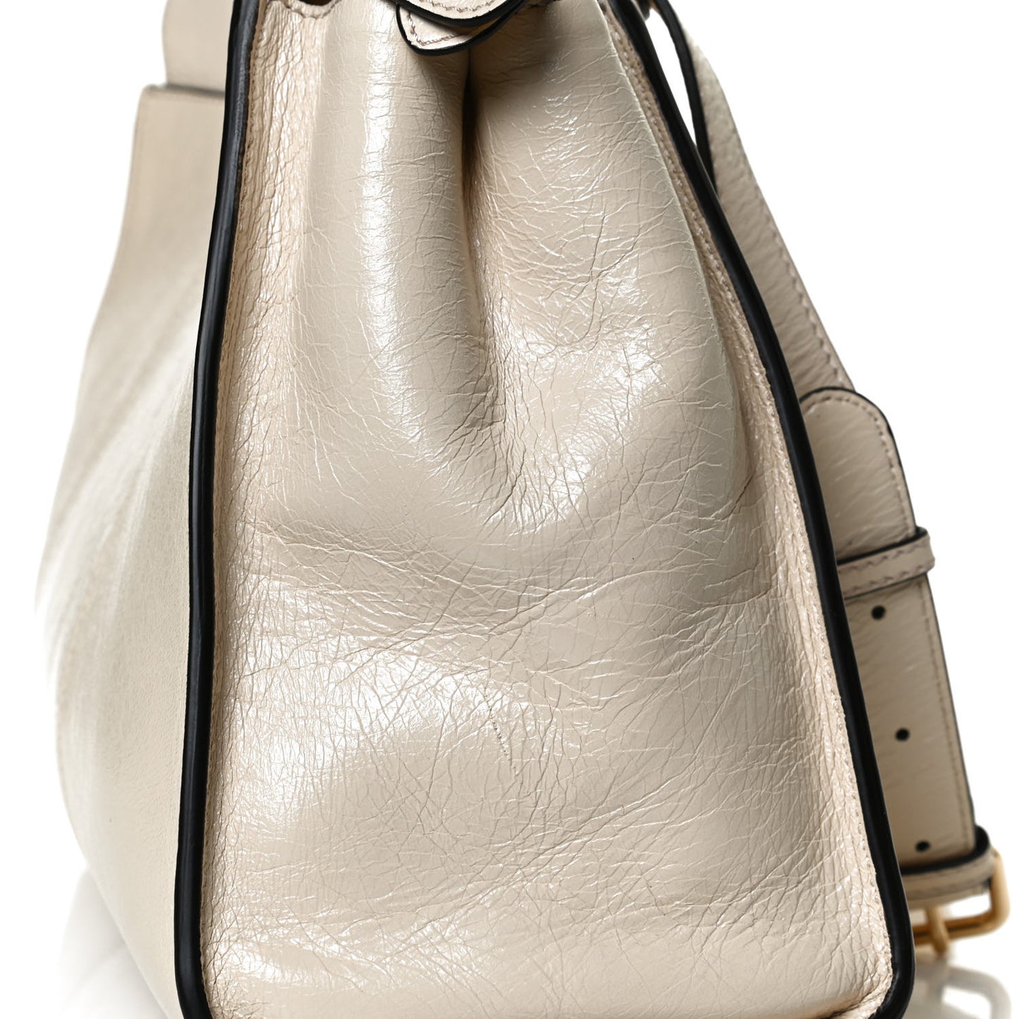 Agnello Old Shine Medium Peekaboo Iconic Satchel Camelia