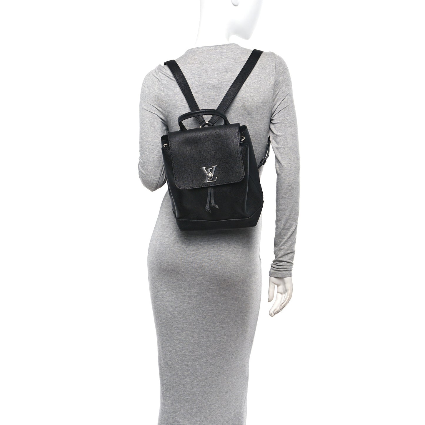 Calfskin Lockme Backpack Black