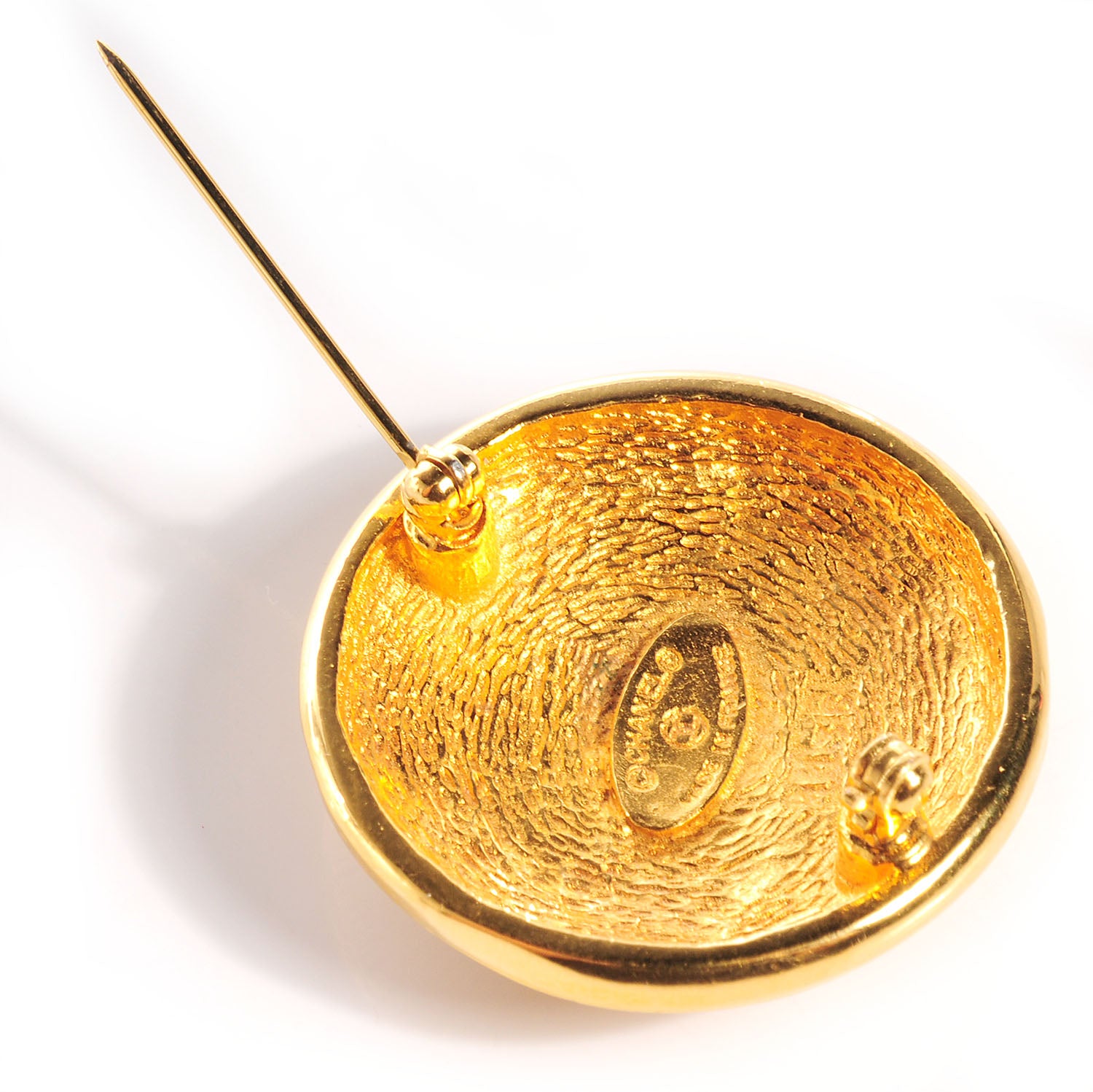 Chanel CC Sunburst Brooch Gold 3 of 5