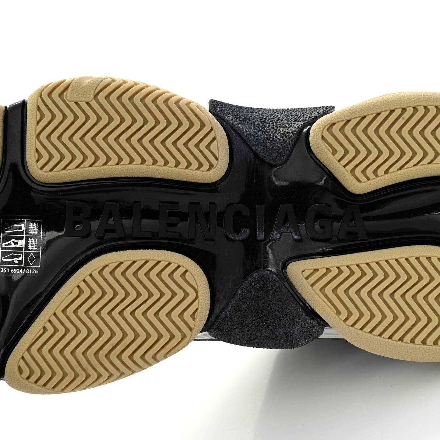 X GUCCI GG Supreme Monogram Allover Logo Womens Triple S Sneakers 38 Beige Ebony Mystic White