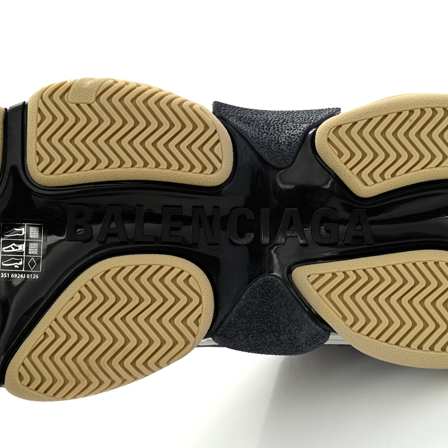 Balenciaga X GUCCI GG Supreme Monogram Allover Logo Womens Triple S Sneakers 38 Beige Ebony Mystic White 6 of 9