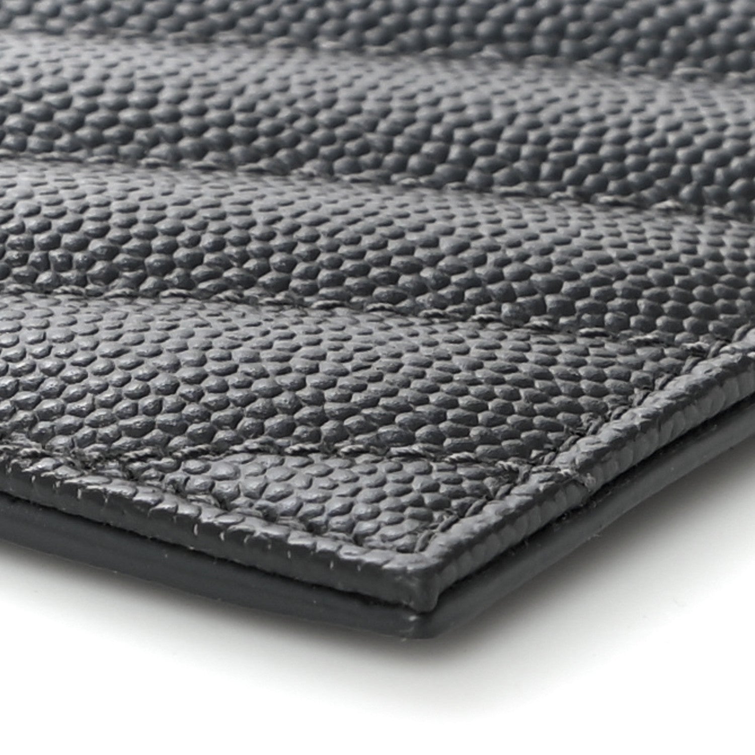 Saint Laurent Grain De Poudre Matelasse Chevron Monogram Fragments Zippered Card Case Fog 9 of 10