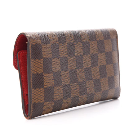 Louis Vuitton Damier Ebene Josephine Wallet Red 3 of 7